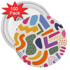 Abstract Pattern Background 3  Buttons (100 Pack) 