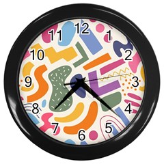 Abstract Pattern Background Wall Clock (black) by Maspions