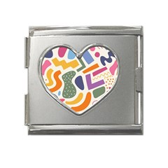 Abstract Pattern Background Mega Link Heart Italian Charm (18mm) by Maspions