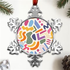 Abstract Pattern Background Metal Small Snowflake Ornament