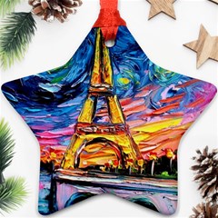 Eiffel Tower Starry Night Print Van Gogh Ornament (Star)