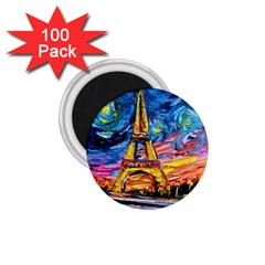 Eiffel Tower Starry Night Print Van Gogh 1 75  Magnets (100 Pack)  by Maspions