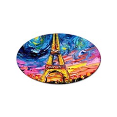 Eiffel Tower Starry Night Print Van Gogh Sticker (Oval)