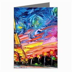 Eiffel Tower Starry Night Print Van Gogh Greeting Card by Maspions