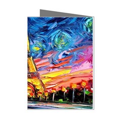 Eiffel Tower Starry Night Print Van Gogh Mini Greeting Cards (Pkg of 8)