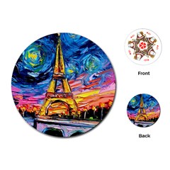 Eiffel Tower Starry Night Print Van Gogh Playing Cards Single Design (Round)