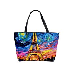 Eiffel Tower Starry Night Print Van Gogh Classic Shoulder Handbag