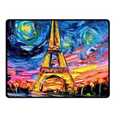 Eiffel Tower Starry Night Print Van Gogh Fleece Blanket (Small)