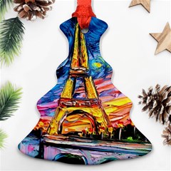 Eiffel Tower Starry Night Print Van Gogh Christmas Tree Ornament (Two Sides)