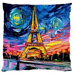 Eiffel Tower Starry Night Print Van Gogh Large Cushion Case (one Side) by Maspions