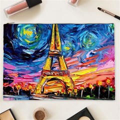 Eiffel Tower Starry Night Print Van Gogh Cosmetic Bag (XXL)