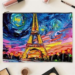 Eiffel Tower Starry Night Print Van Gogh Cosmetic Bag (XXXL)