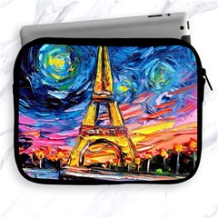 Eiffel Tower Starry Night Print Van Gogh Apple iPad 2/3/4 Zipper Cases