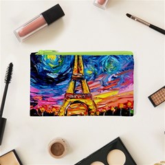 Eiffel Tower Starry Night Print Van Gogh Cosmetic Bag (XS)