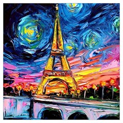 Eiffel Tower Starry Night Print Van Gogh Lightweight Scarf 