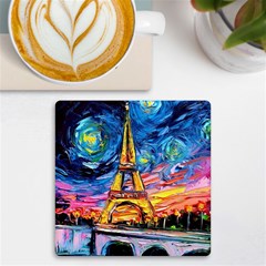 Eiffel Tower Starry Night Print Van Gogh UV Print Square Tile Coaster 