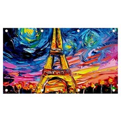 Eiffel Tower Starry Night Print Van Gogh Banner and Sign 7  x 4 