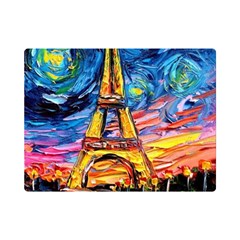 Eiffel Tower Starry Night Print Van Gogh Premium Plush Fleece Blanket (Mini)