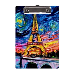 Eiffel Tower Starry Night Print Van Gogh A5 Acrylic Clipboard by Maspions