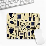 Elegant Hairdresser pattern cream Small Mousepad Front