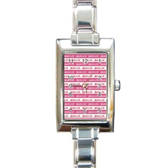 Breathe In Life, Breathe Out Love Text Motif Pattern Rectangle Italian Charm Watch by dflcprintsclothing