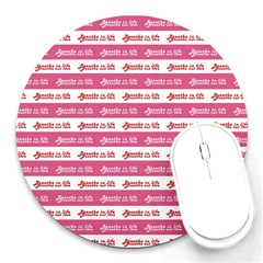 Breathe In Life, Breathe Out Love Text Motif Pattern Round Mousepad by dflcprintsclothing