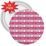 Breathe in life, breathe out love text motif pattern 3  Buttons (10 pack)  Front