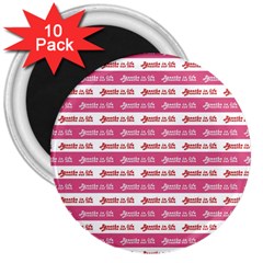 Breathe In Life, Breathe Out Love Text Motif Pattern 3  Magnets (10 Pack)  by dflcprintsclothing