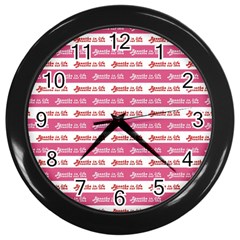 Breathe In Life, Breathe Out Love Text Motif Pattern Wall Clock (black) by dflcprintsclothing