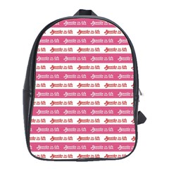 Breathe In Life, Breathe Out Love Text Motif Pattern School Bag (large) by dflcprintsclothing