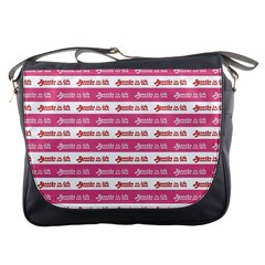 Breathe In Life, Breathe Out Love Text Motif Pattern Messenger Bag by dflcprintsclothing