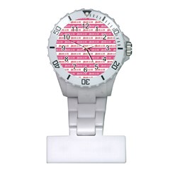 Breathe In Life, Breathe Out Love Text Motif Pattern Plastic Nurses Watch by dflcprintsclothing