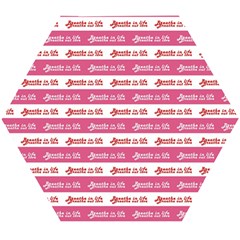 Breathe In Life, Breathe Out Love Text Motif Pattern Wooden Puzzle Hexagon by dflcprintsclothing