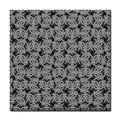 Ethnic Symbols Motif Black And White Pattern Tile Coaster by dflcprintsclothing