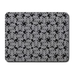 Ethnic Symbols Motif Black And White Pattern Small Mousepad by dflcprintsclothing