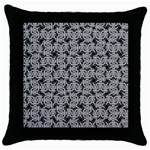 Ethnic symbols motif black and white pattern Throw Pillow Case (Black) Front