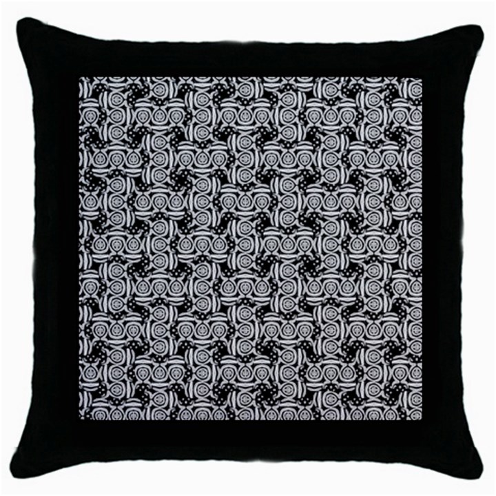 Ethnic symbols motif black and white pattern Throw Pillow Case (Black)