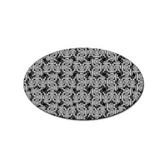 Ethnic Symbols Motif Black And White Pattern Sticker (oval) by dflcprintsclothing