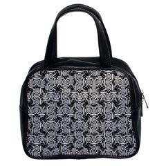 Ethnic Symbols Motif Black And White Pattern Classic Handbag (two Sides)