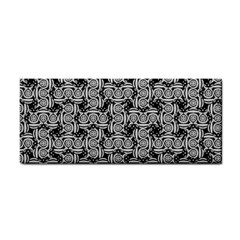 Ethnic Symbols Motif Black And White Pattern Hand Towel by dflcprintsclothing