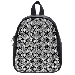 Ethnic Symbols Motif Black And White Pattern School Bag (small) by dflcprintsclothing