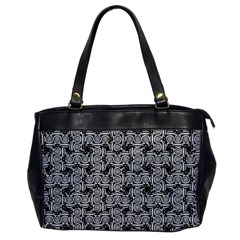 Ethnic Symbols Motif Black And White Pattern Oversize Office Handbag