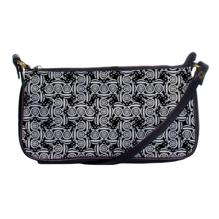 Ethnic symbols motif black and white pattern Shoulder Clutch Bag