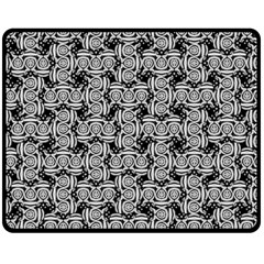 Ethnic Symbols Motif Black And White Pattern Fleece Blanket (medium) by dflcprintsclothing