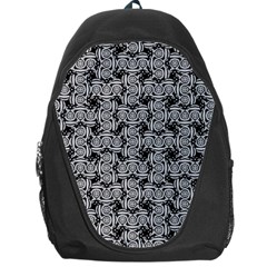 Ethnic Symbols Motif Black And White Pattern Backpack Bag by dflcprintsclothing