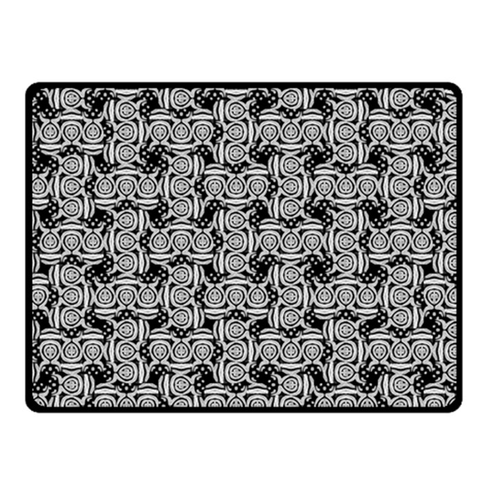 Ethnic symbols motif black and white pattern Two Sides Fleece Blanket (Small)