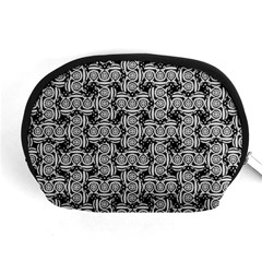 Ethnic Symbols Motif Black And White Pattern Accessory Pouch (medium) by dflcprintsclothing