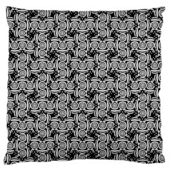 Ethnic Symbols Motif Black And White Pattern Large Premium Plush Fleece Cushion Case (one Side) by dflcprintsclothing