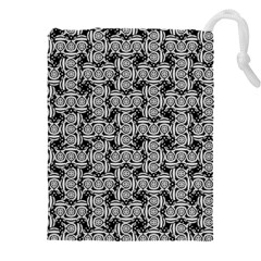 Ethnic Symbols Motif Black And White Pattern Drawstring Pouch (4xl)