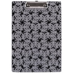 Ethnic Symbols Motif Black And White Pattern A4 Acrylic Clipboard by dflcprintsclothing